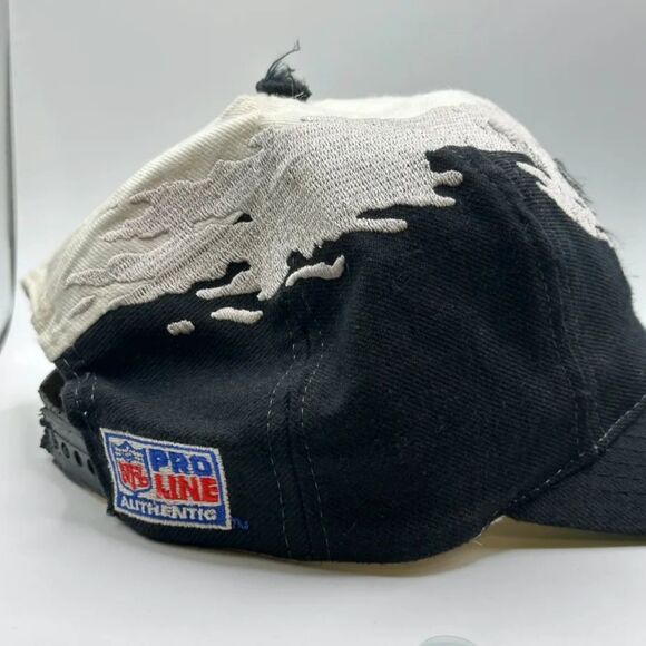 Vintage Logo Athletic NFL Oakland Las Vegas Raiders Splash Snapback Hat - Picture 5 of 9